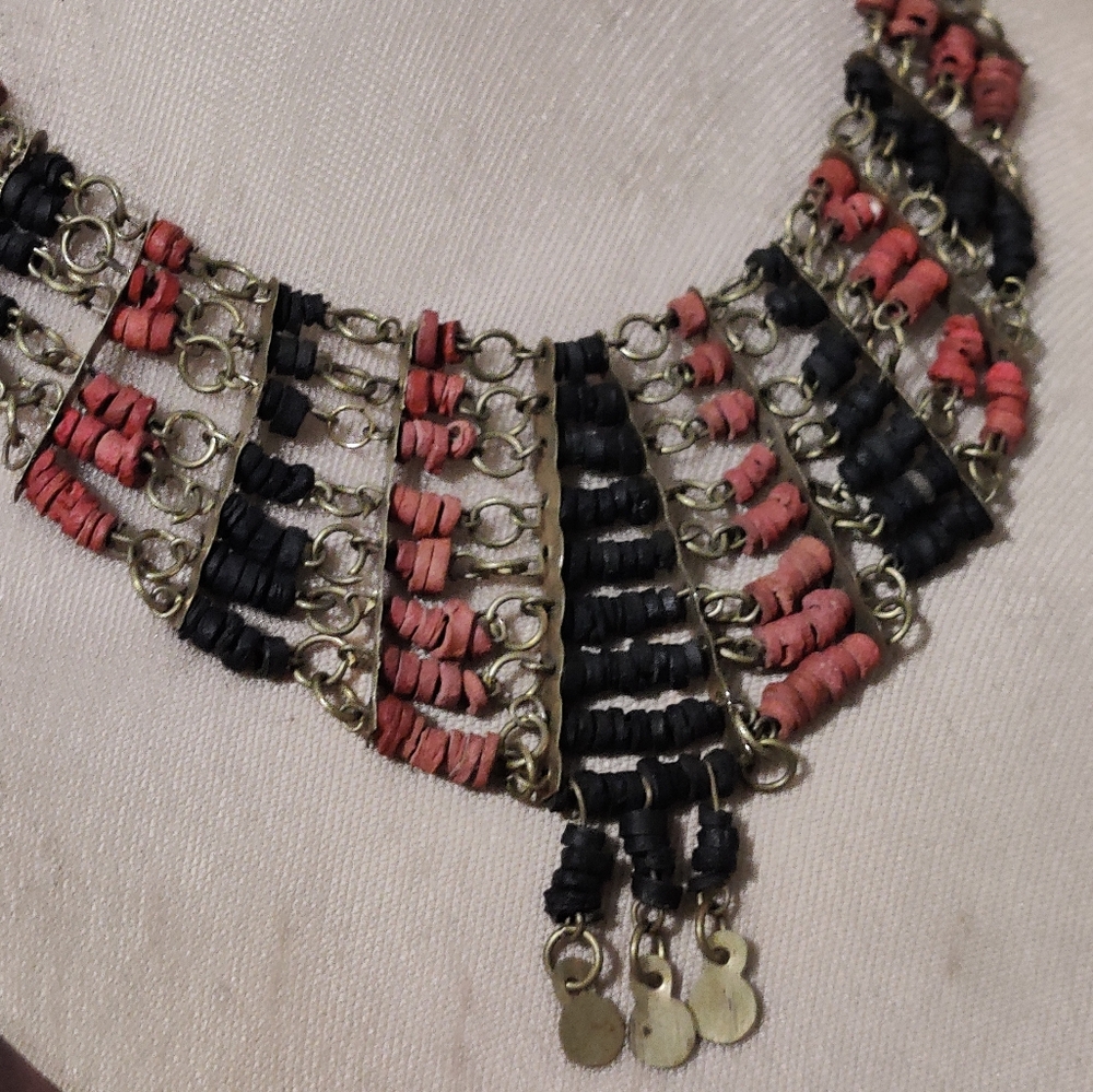 Vintage Egyptian Revival Cleopatra Bib Necklace